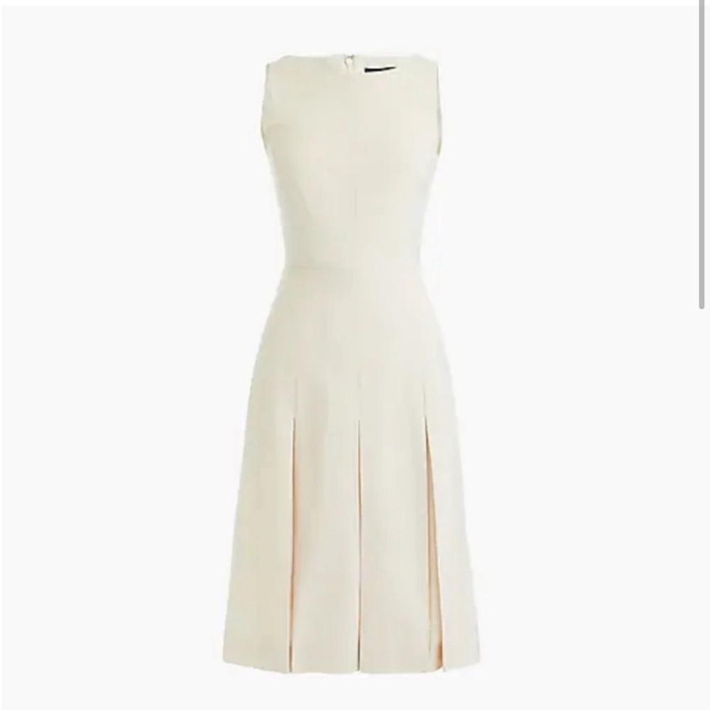 Jcrew 365 Pleat Dress Ivory Wool Cashmere Size US6
